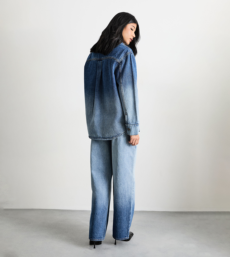 Ombre Oversized Denim Shirt