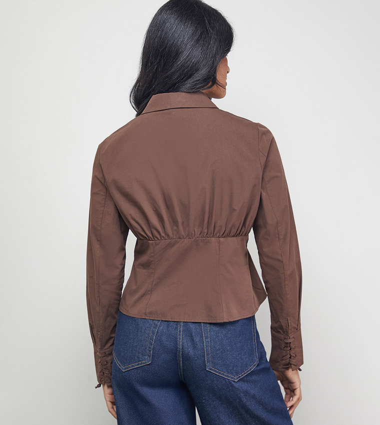 Lattice Front Fitted Waist Shirt