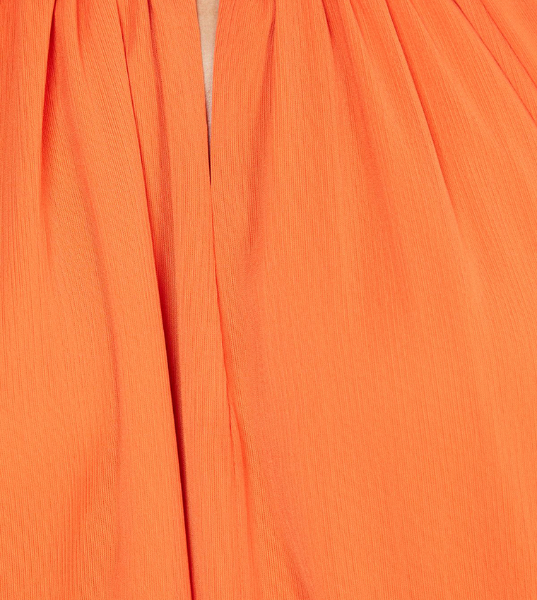 Petite Chiffon Keyhole Neck Trapeze Maxi Dress