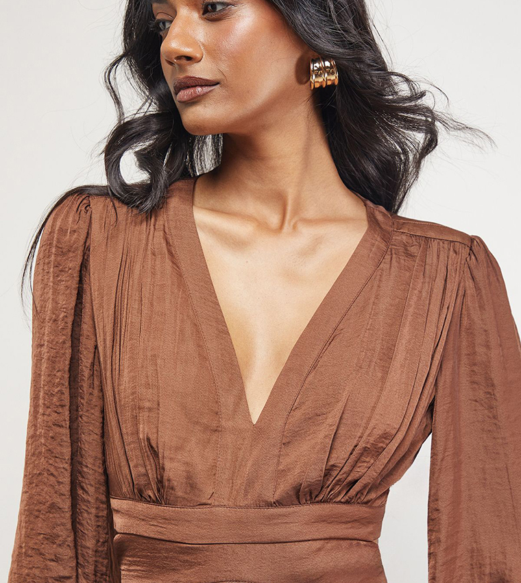 Premium Satin Open Back Maxi Dress