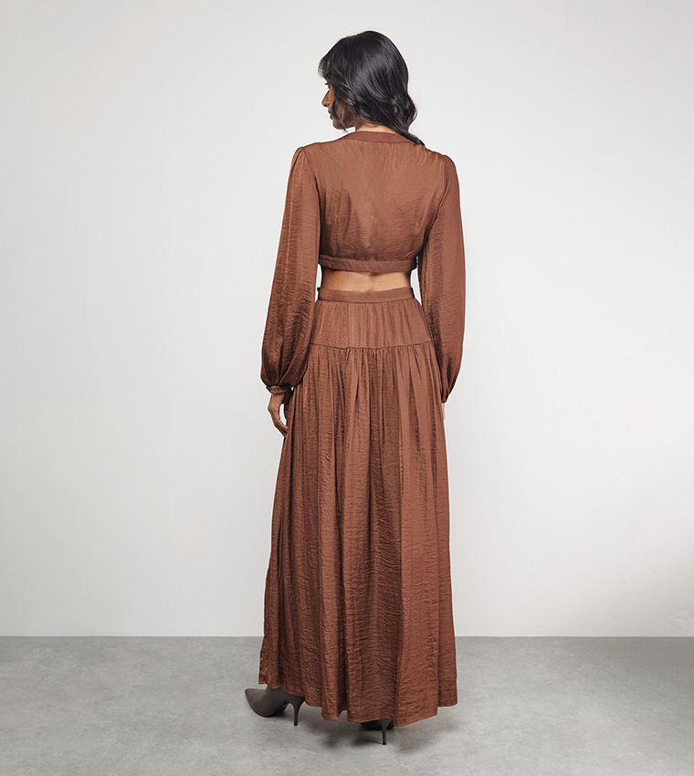 Premium Satin Open Back Maxi Dress