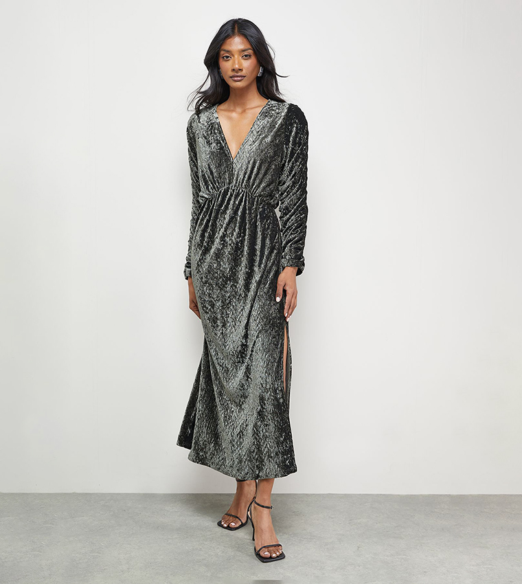 slim fit dress slacks Grey Batwing Dress – Maroske Peech main image 0