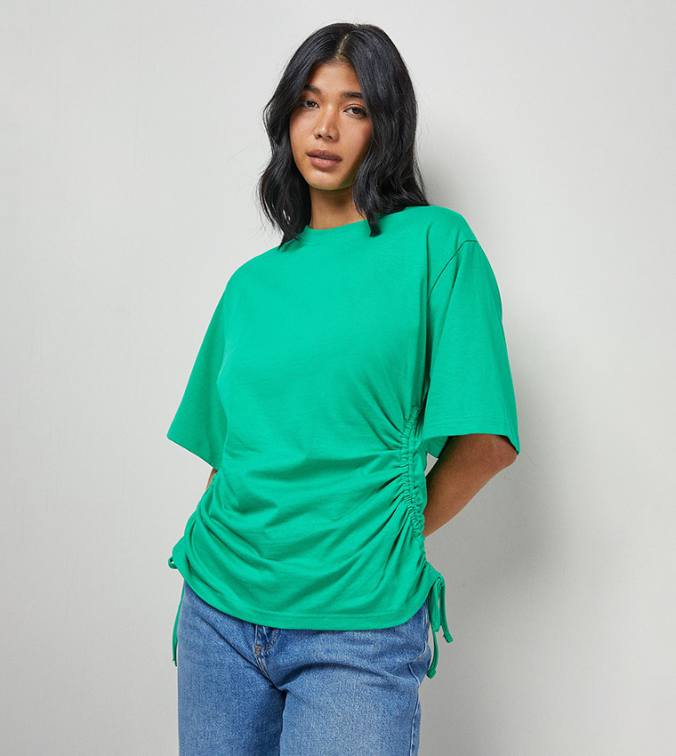 Gathered Waist Boxy Fit T-Shirt