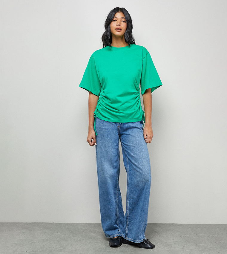 Gathered Waist Boxy Fit T-Shirt