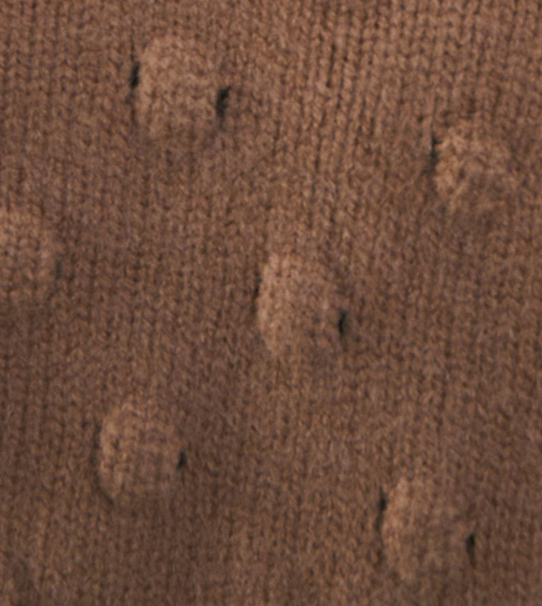 Bubble Knit Slouchy V-Neck Sweater