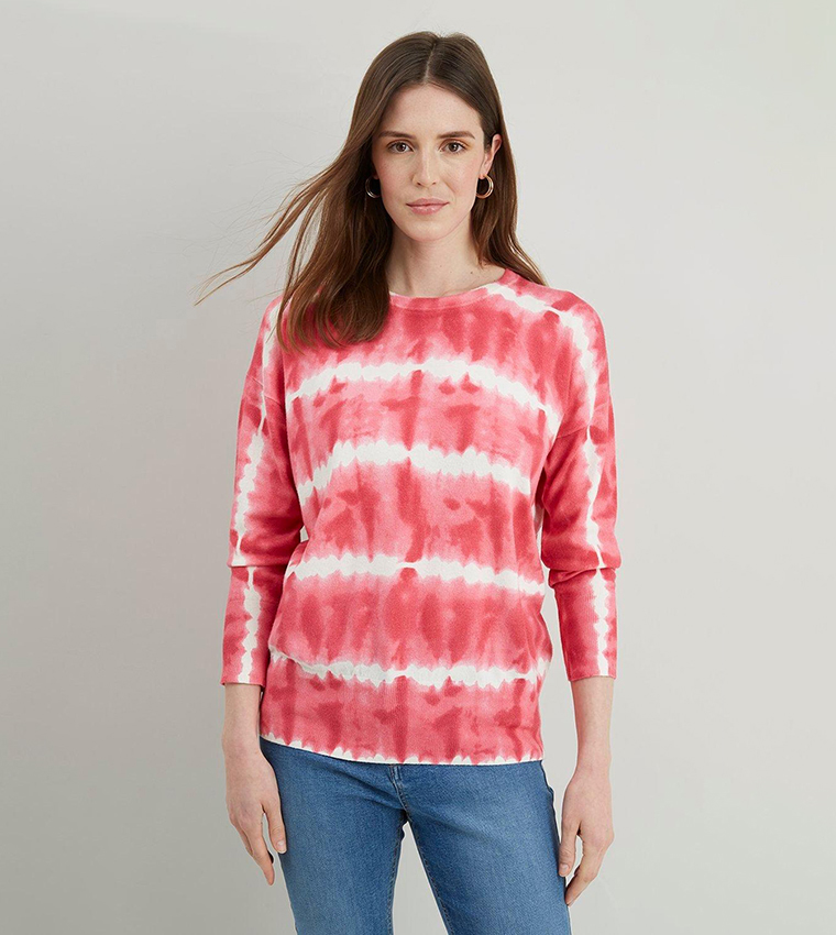 Buy Wallis Tie Dye Crew Neck Jumper In Pink 6thStreet Oman