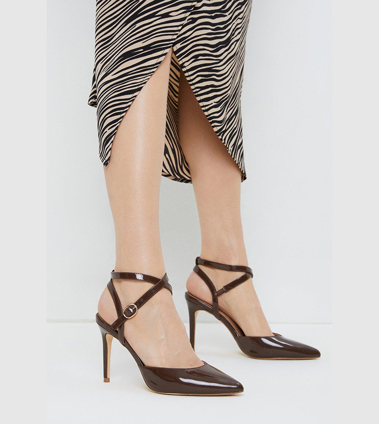 Ellie Low Heel Slingback Pumps with Floral Decor