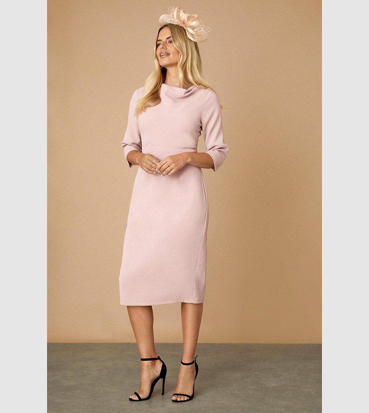 Buy Wallis Tailored Cowl Detail Midi Dress In Rose 6thStreet Bahrain