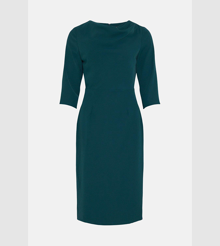 Buy Wallis Tailored Cowl Detail Midi Dress In Emerald 6thStreet Oman