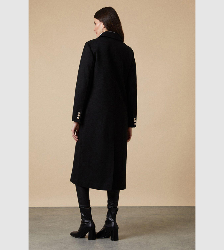 Buy Wallis Twill Longline Military Coat In Black | 6thStreet Qatar