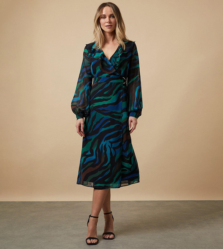 Oasis tiger hot sale wrap dress