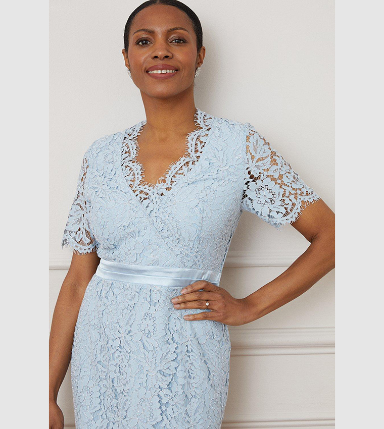 Wallis teal 2024 lace dress