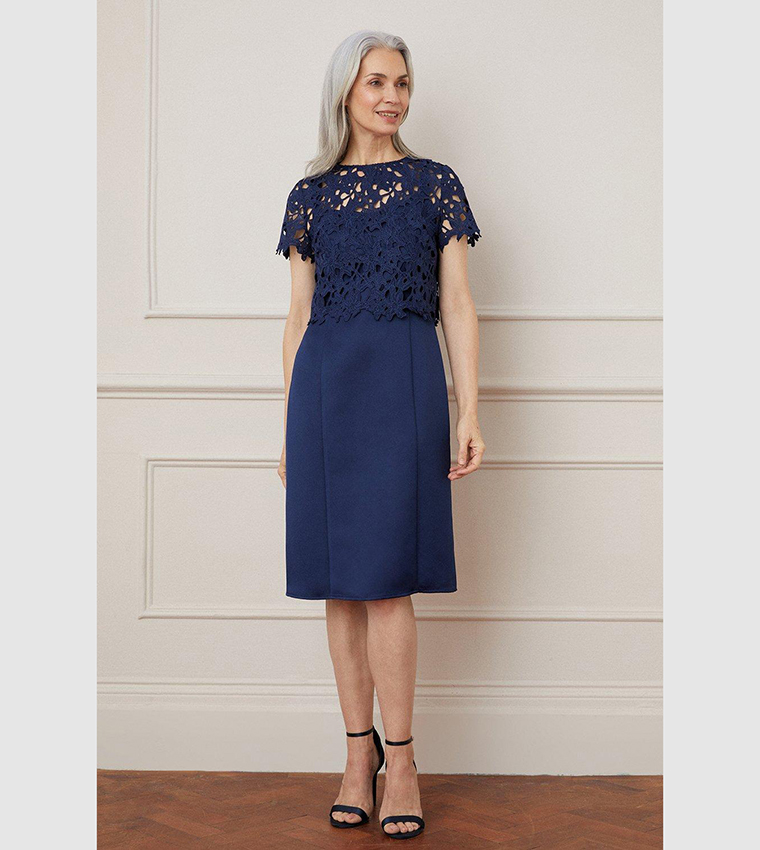 Wallis navy lace clearance dress