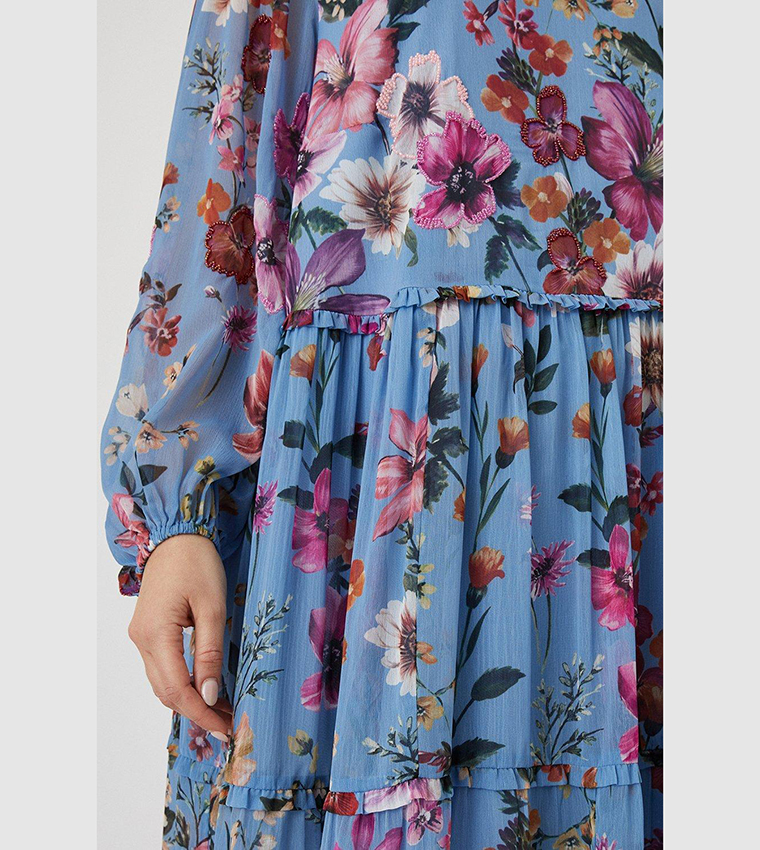 Embellished smock dress best sale
