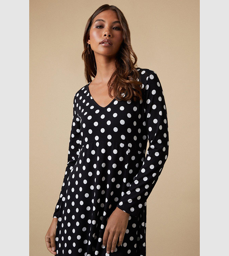 Buy Wallis Mono Spot Jersey Midi Dress In Multiple Colors | 6thStreet ...