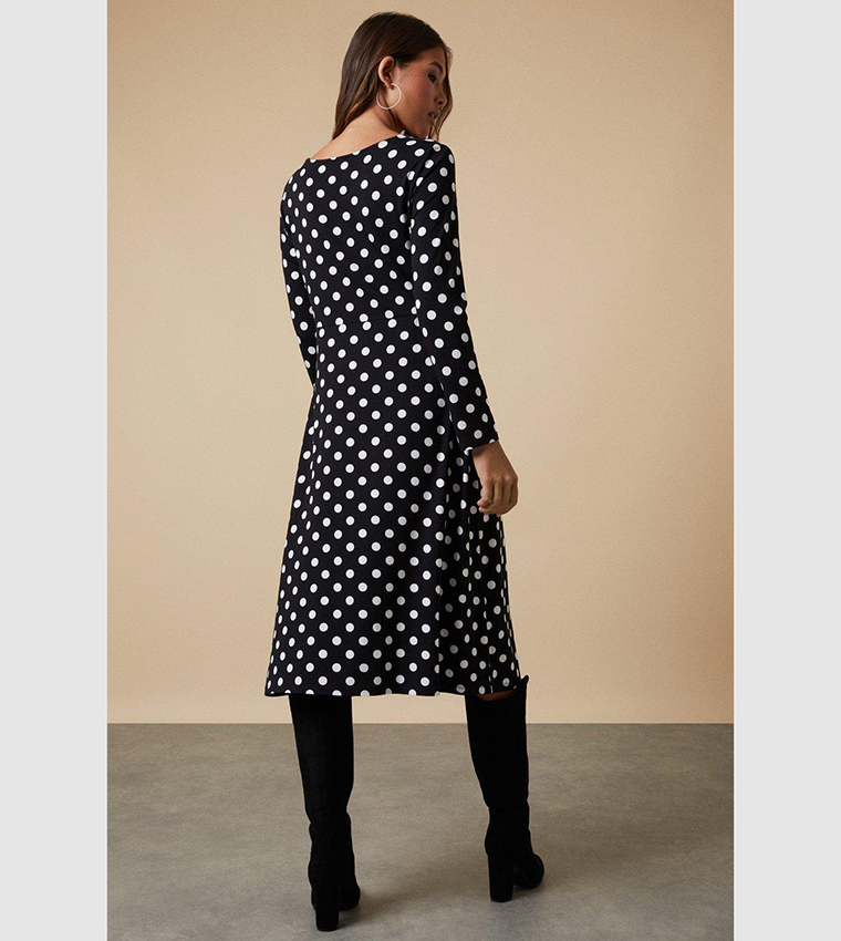 Buy Wallis Mono Spot Jersey Midi Dress In Multiple Colors | 6thStreet ...