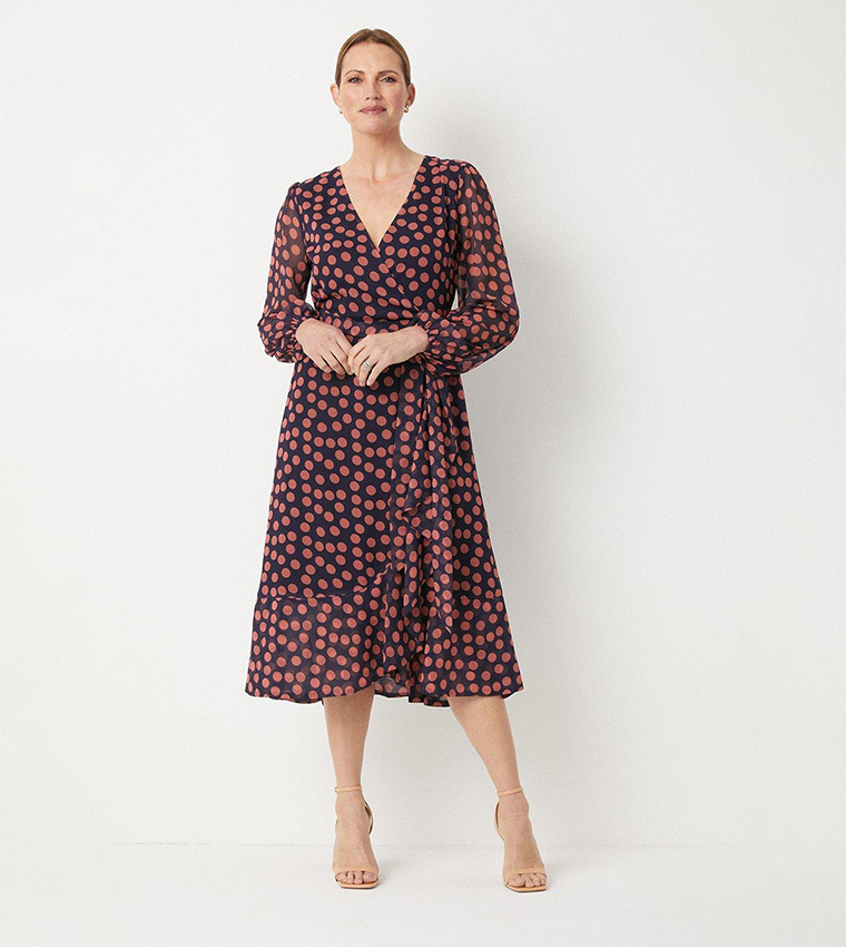 Wallis navy spot dress fashion