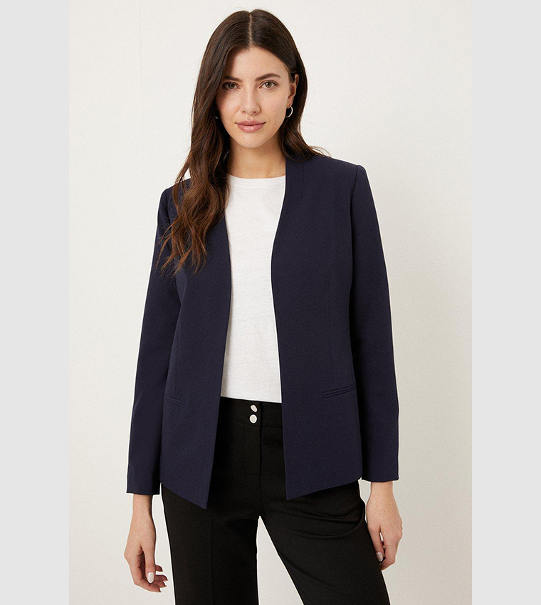 Buy Wallis Longline Edge To Edge Jacket In Navy | 6thStreet Qatar