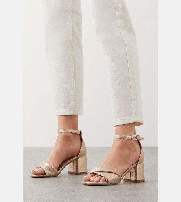 Wide Fit Sophia Soft Twist Low Block Heeled Sandals