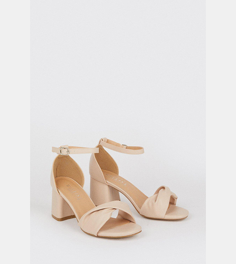 Wide Fit Sophia Soft Twist Low Block Heeled Sandals