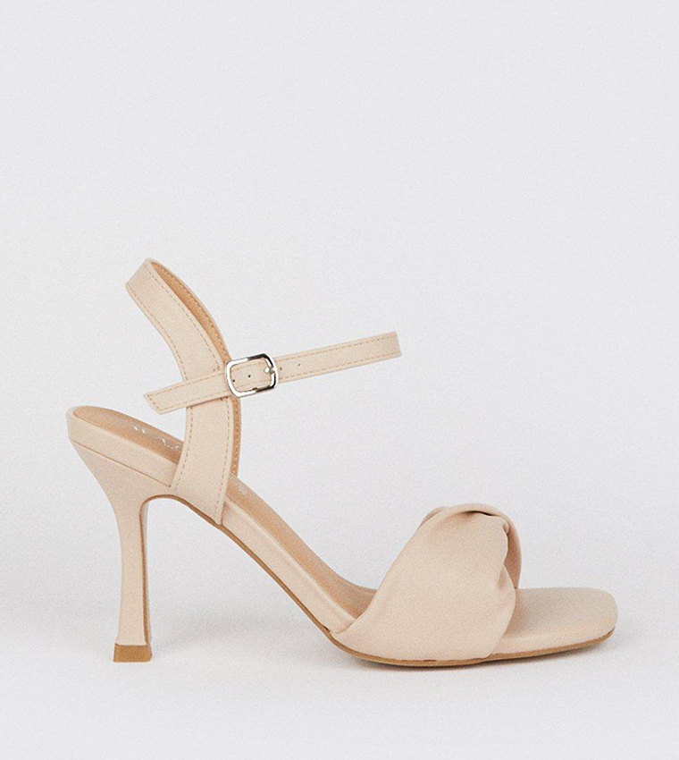 Wide Fit Sally Two Part Twist Detail Heeled Sandals