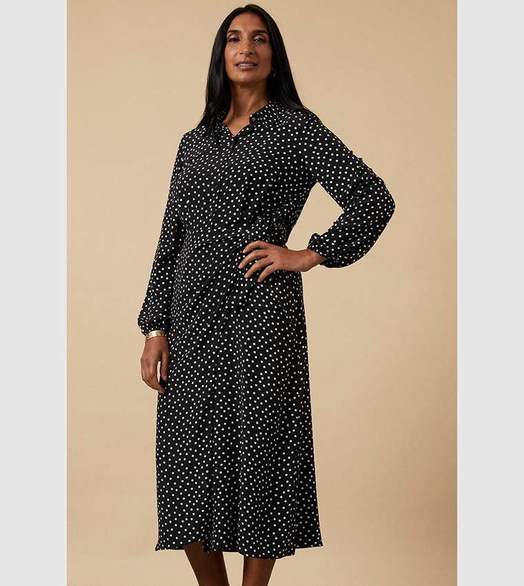 Wallis black spot store dress