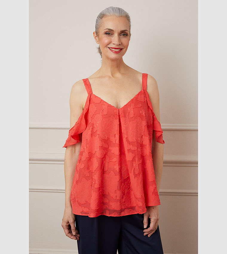Cold shoulder cami top deals