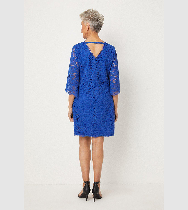 Wallis navy lace shift hot sale dress