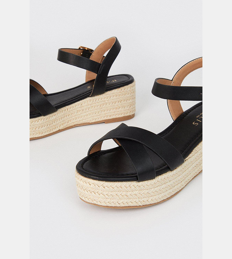 Crossover Ankle Strap Wedge