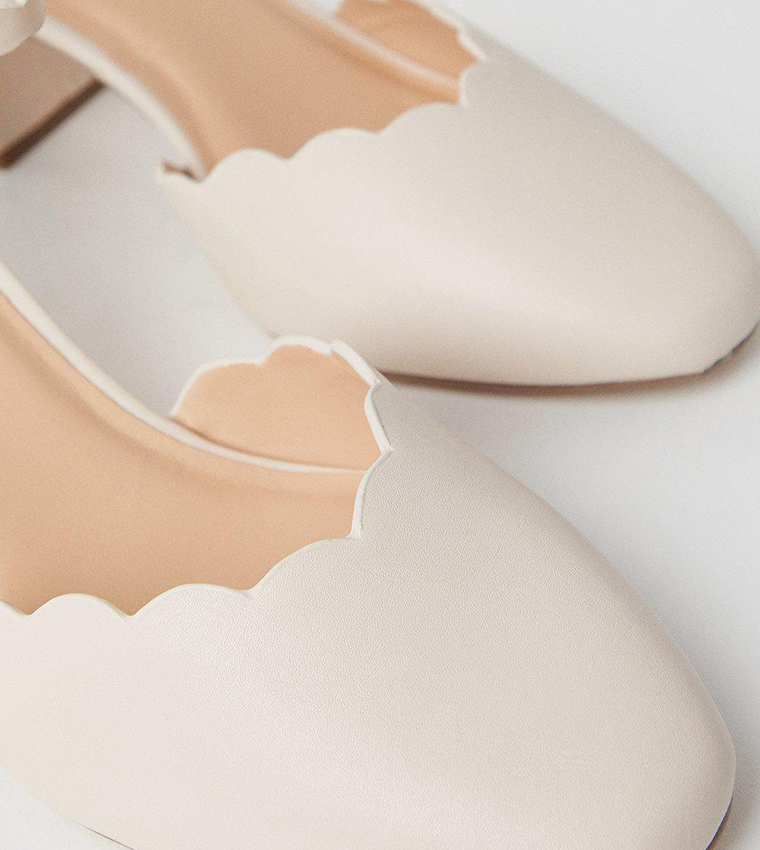 Wide Fit Darling Scallop Detail Two Part Slingback Pumps