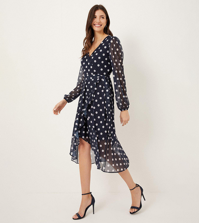 Wallis navy spot dress fashion