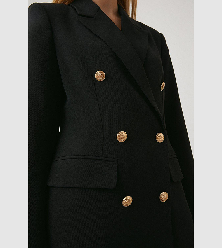 Buy Wallis Double Breasted Military Blazer In Black | 6thStreet Qatar