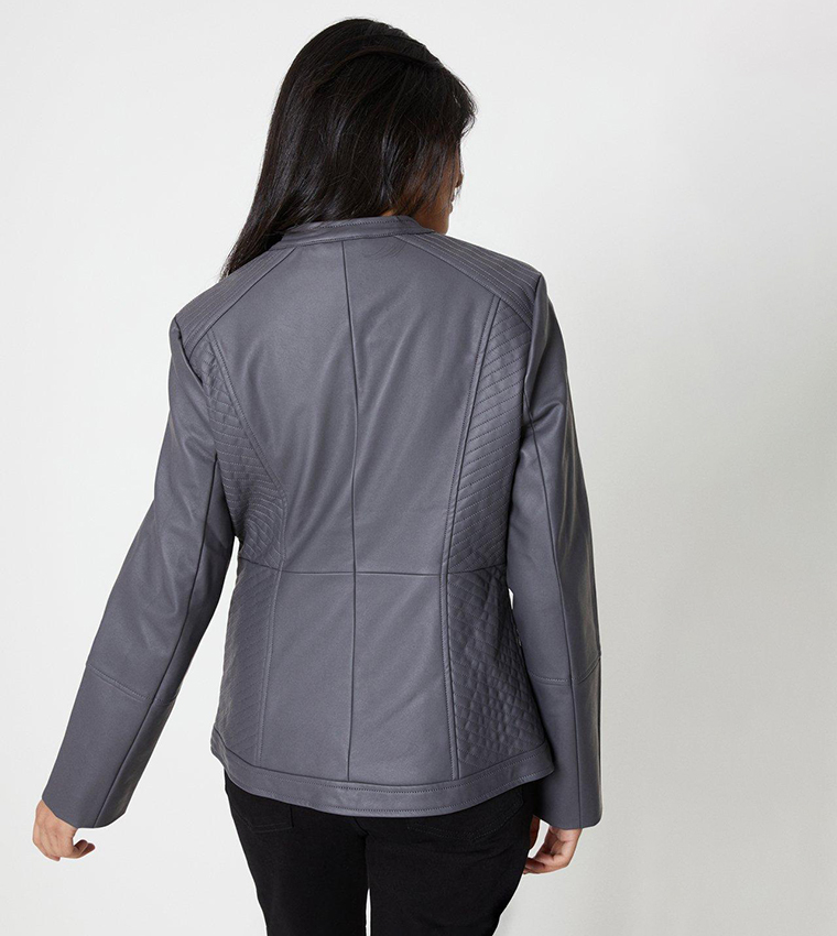 Wallis grey clearance leather jacket