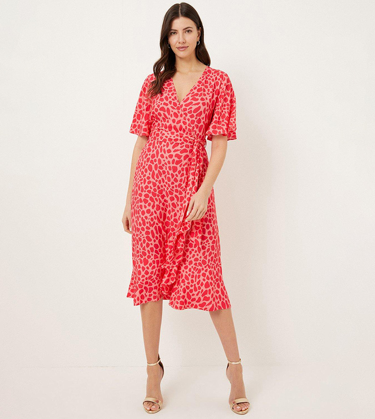 Wallis pink store animal print dress