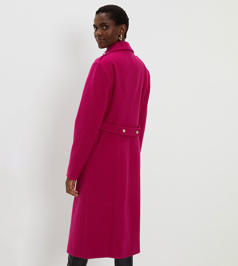 Pink Military Double Breasted Coat