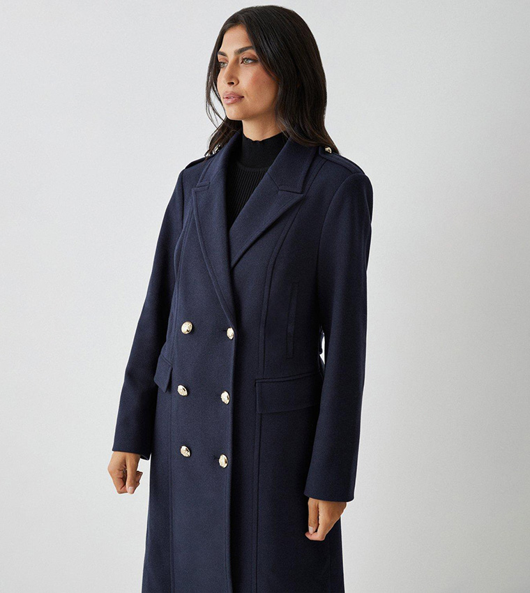 Buy Wallis Military Double Breasted Coat In Navy 6thStreet UAE