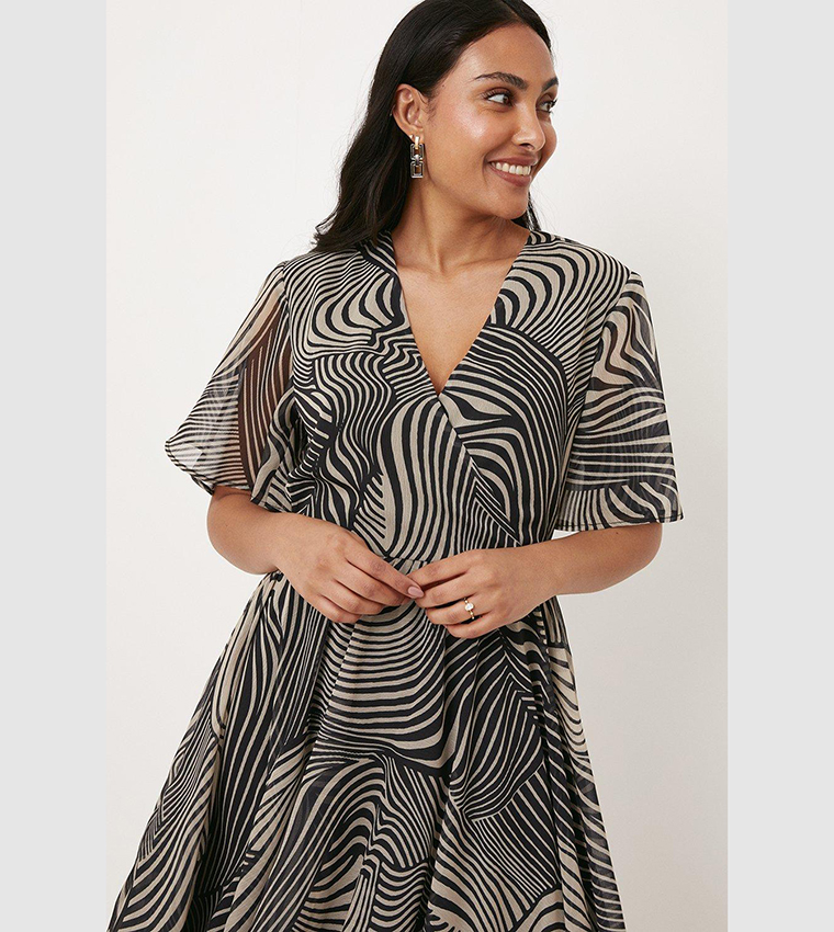 GOSPELL Curtain Call Shirring Midi Dress