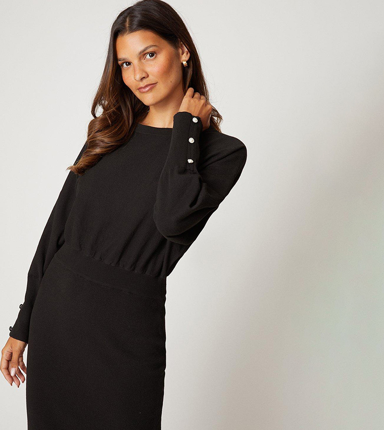 Batwing knitted dress sales