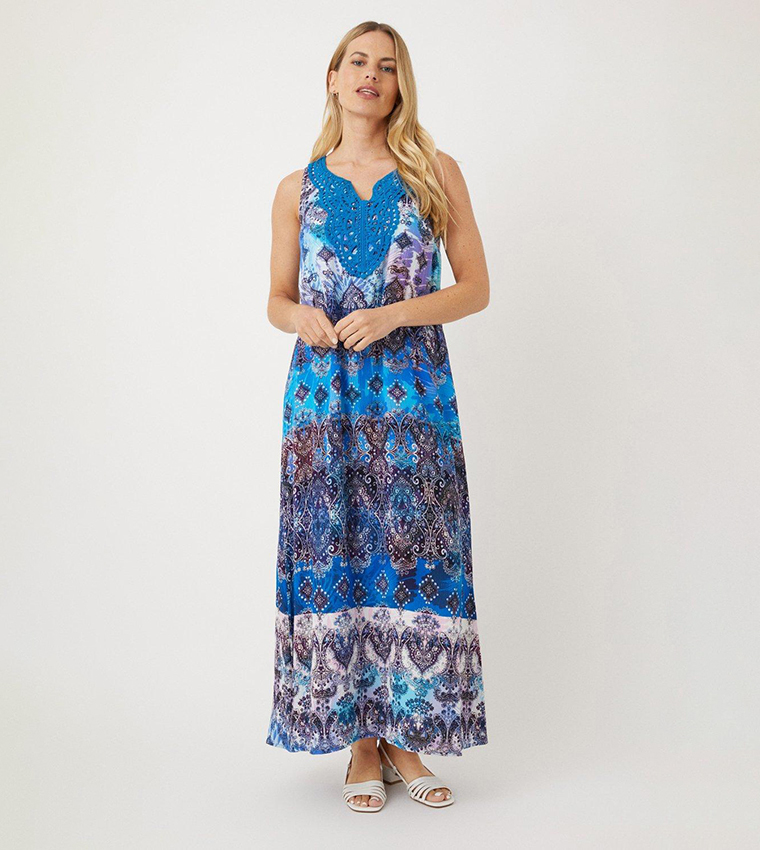 Wallis blue shop paisley dress