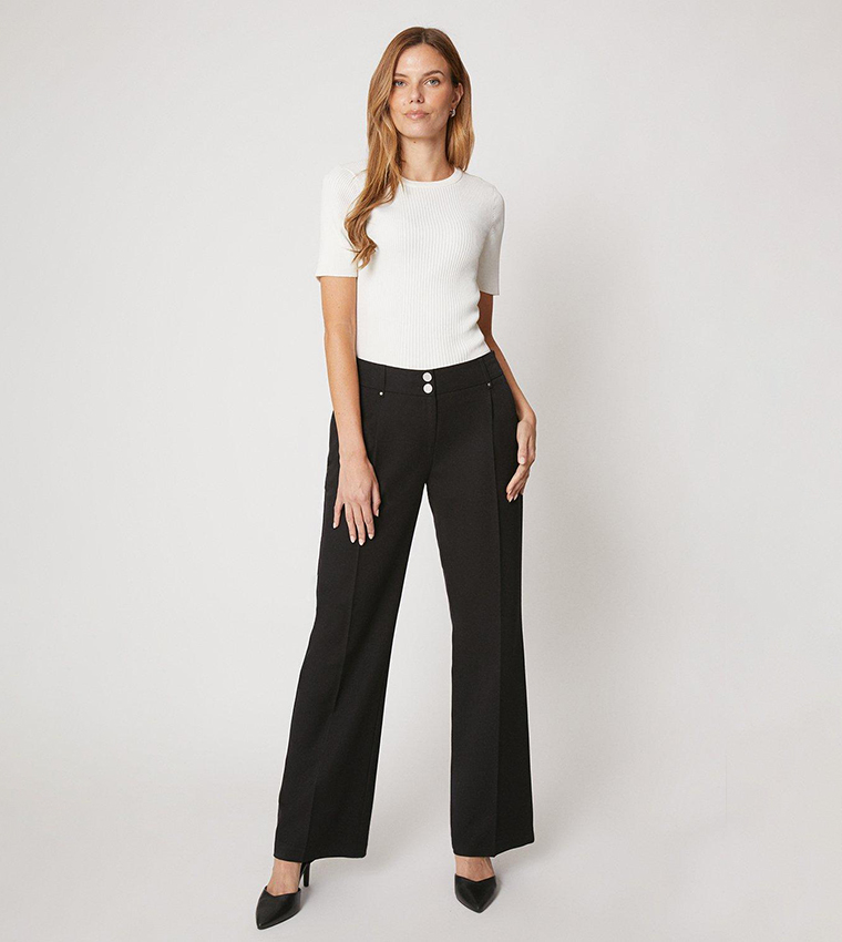 Buy Wallis Black Smart Wide Leg Trousers In Black 6thStreet Kuwait