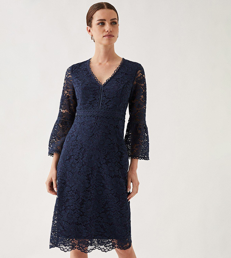 Wallis navy lace outlet dress