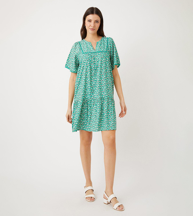 Buy Wallis Ditsy Floral Print Tunic Dress In Green 6thStreet UAE