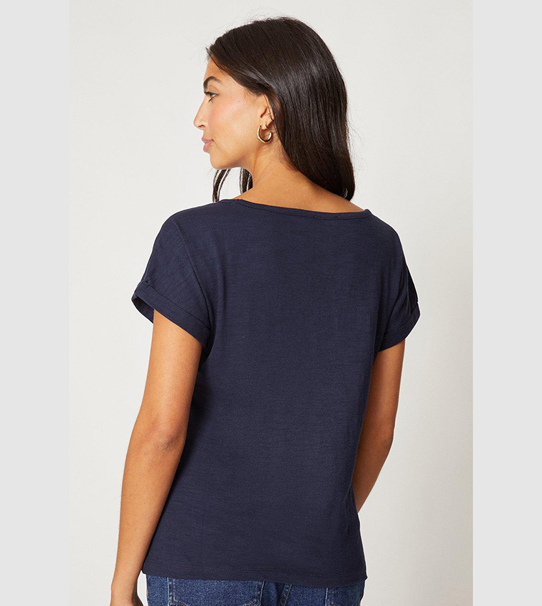 Essential Cotton Slub Roll Sleeves T-Shirt