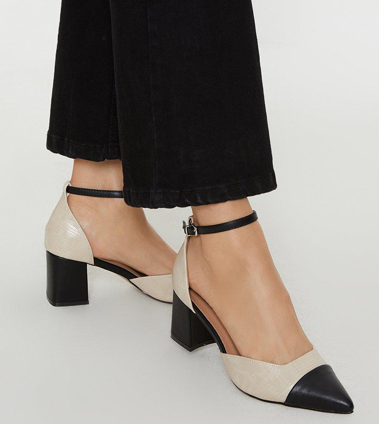 Wide Fit Dollis Pointed Two Part Toe Cap Pumps