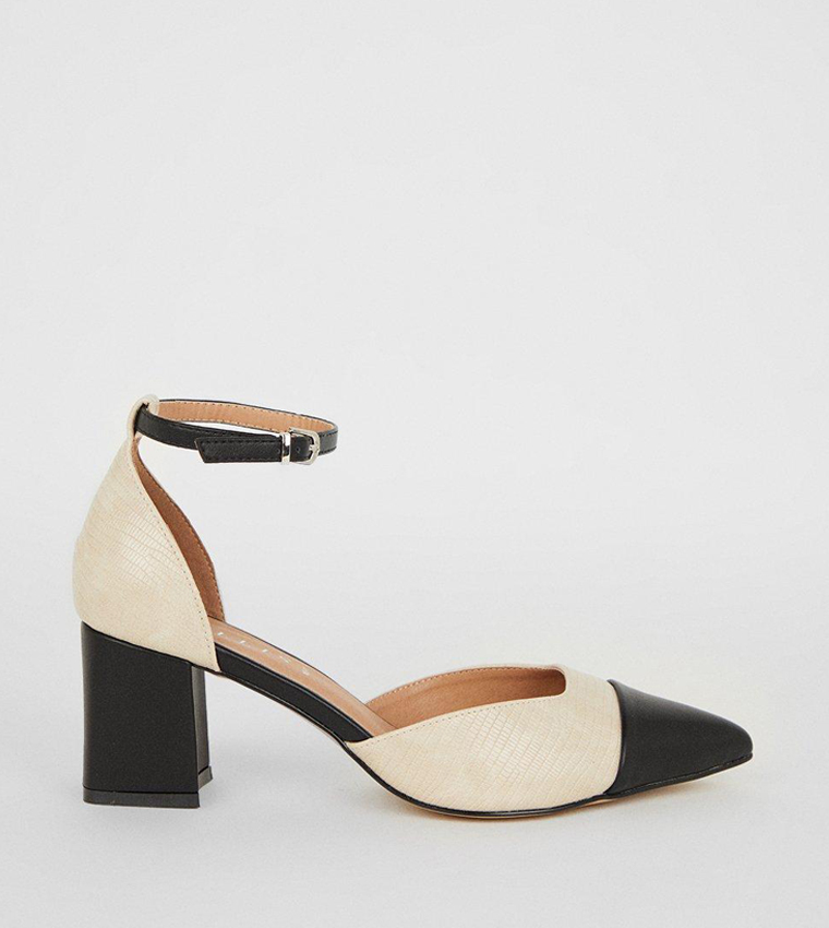 Wide Fit Dollis Pointed Two Part Toe Cap Pumps