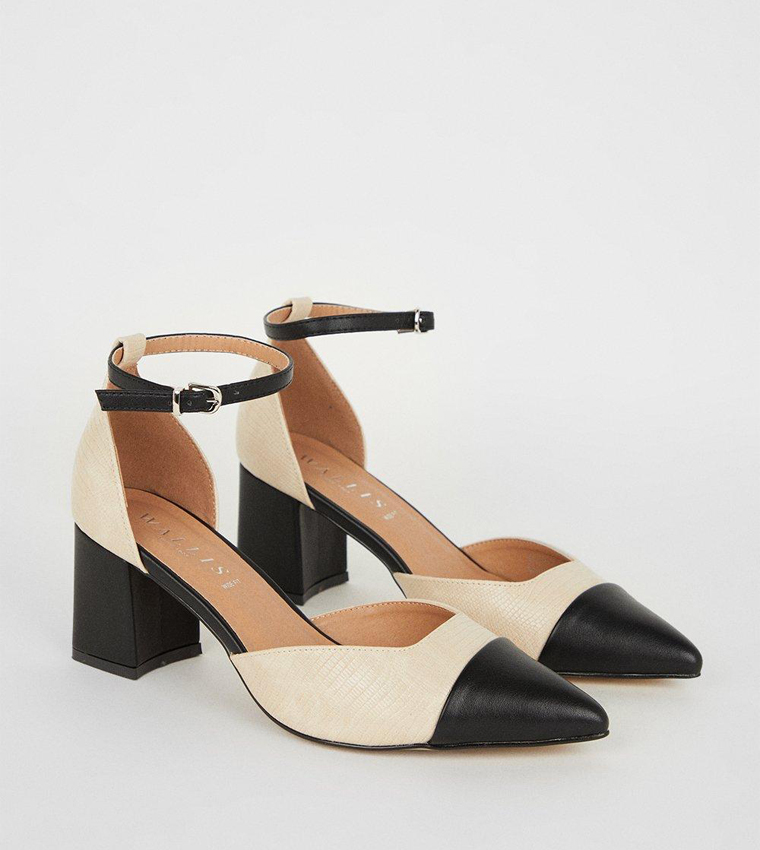 Wide Fit Dollis Pointed Two Part Toe Cap Pumps