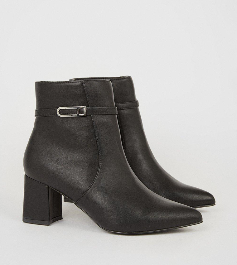 Buy Wallis Wide Fit Ava Pointed Block Heel Boots In Black 6thStreet Qatar