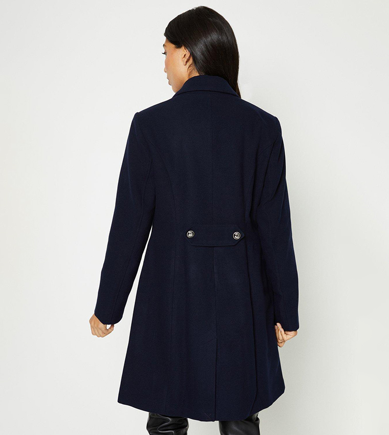 Wallis grey faux wool military outlet coat