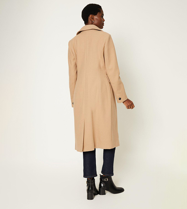 Buy Wallis Solid Double Breasted Dolly Coat In Camel 6thStreet UAE