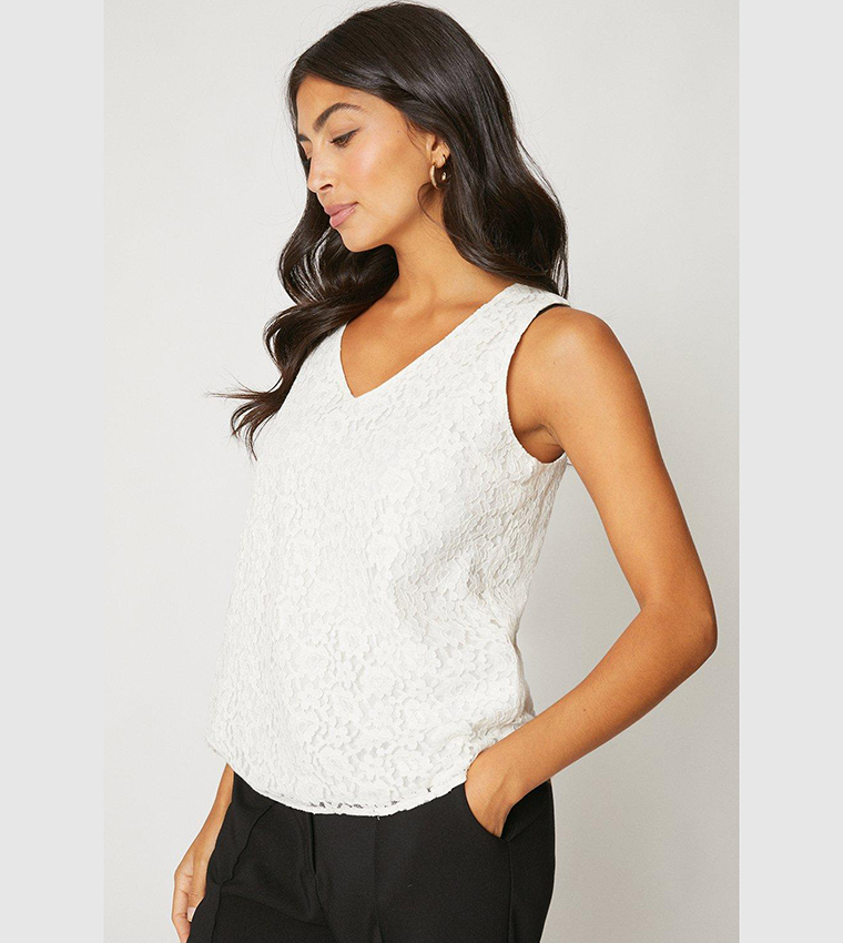 Buy Wallis Corded Lace Cami Top In Ivory